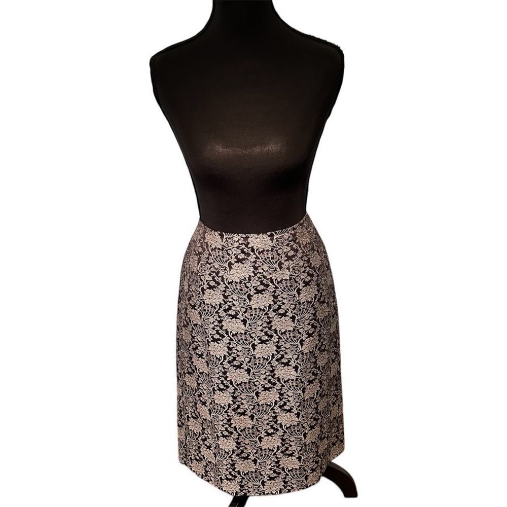 Ann Taylor Black and White Embellished Pencil Skirt